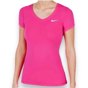 NIKE Dri-Fit Pink Crew Neck Short Sleeve Top